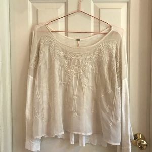 White Lace Detail Swing Top